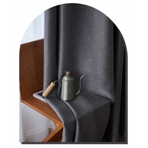 Foto - Zatemňovací a akustický závěs se zavěšením pencil pleat - Tmavě šedý, 200 x 250 cm