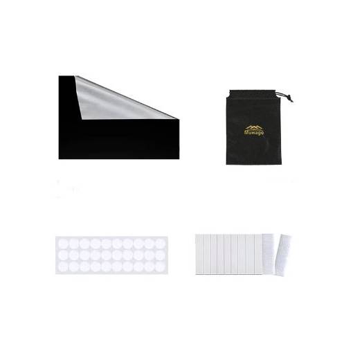 Foto - Set zatemňovací fólie, pytlíku, lepidla a suchých zipů - Černá, 150 x 300 cm